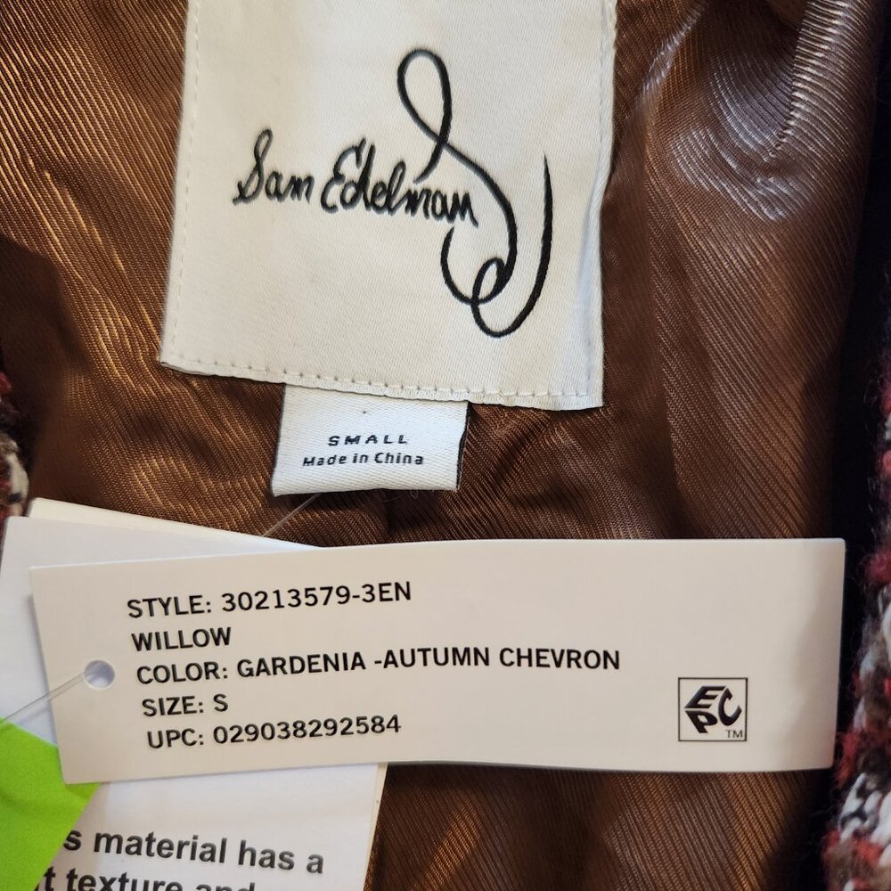 NWT Sam Edelman Willow Chevron Tweed Blazer Gardenia Autumn Small - Picture 12 of 16